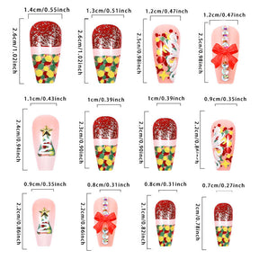 3D Bow Christmas Nail Tips