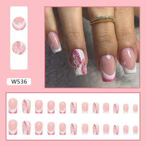 Spring Pink Butterfly Nail Tips for Romantic Style