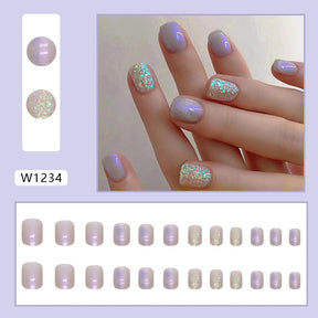 Chic Floral Fall Nails Light Luxury Ins Style 24 Pieces