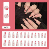 Ballet T-Shape Press-On Fall Nails - European and American Style (24PCS)