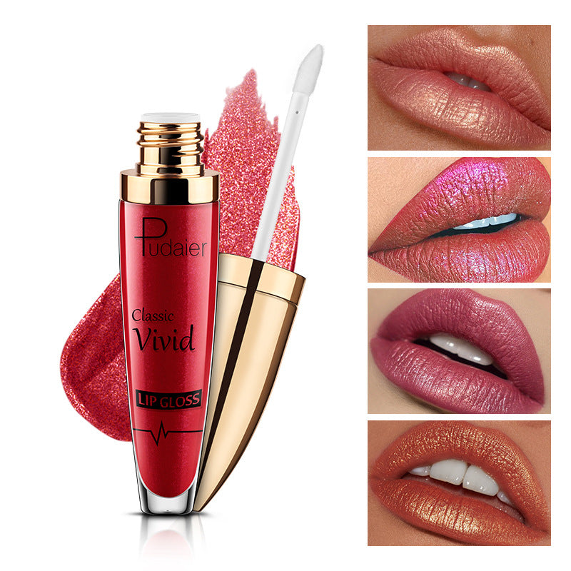 Pudaier Matte and Shimmer Lip Gloss - Long-Lasting, Waterproof