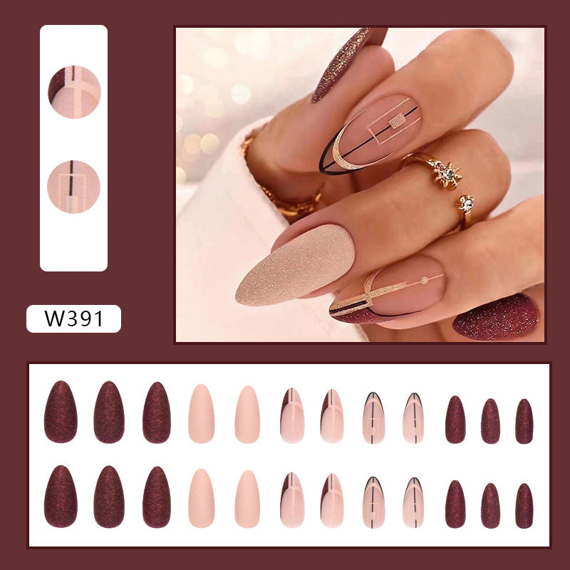 Flashy Colored Powder Matte Nails, Trendy Ins Style, Fashionable