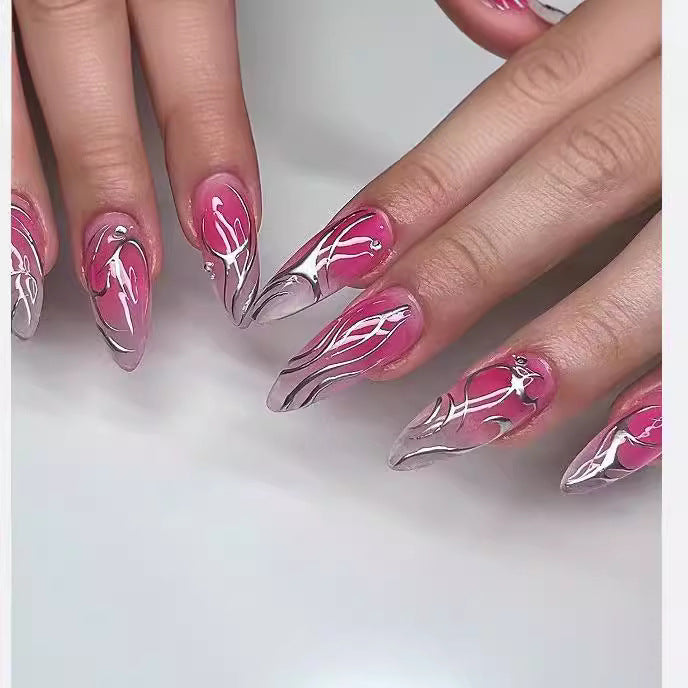 Pastel Flame Fall Nails, Clear Minimalist Nail Stickers