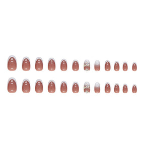 Minimalist French Round Gradient Nails, Sweet Teen Style