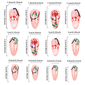 Santa Claus Reindeer Christmas Nail Tips