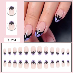 Y6 Ins Trendy Fall Nails: Almond Flashy Nail Tips