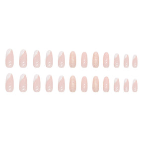 Oval Minimalist Slanted French Nails for Elegance