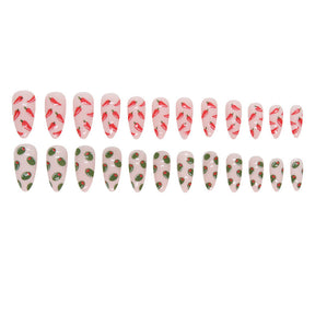 Almond Shape Red Chili Nails, Cute and INS Style