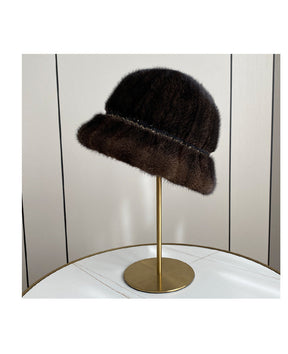 Warm Mink Fur Winter Bucket Hat - Stylish & Versatile