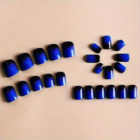 Removable Blue-Black Gradient Classic Nail Tips