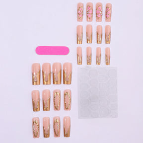 Golden Wave Pattern Removable 3D Nail Art