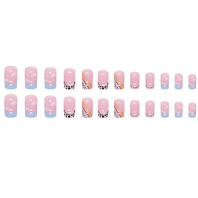 Cute Cow Print Rainbow Sky Nail Stickers