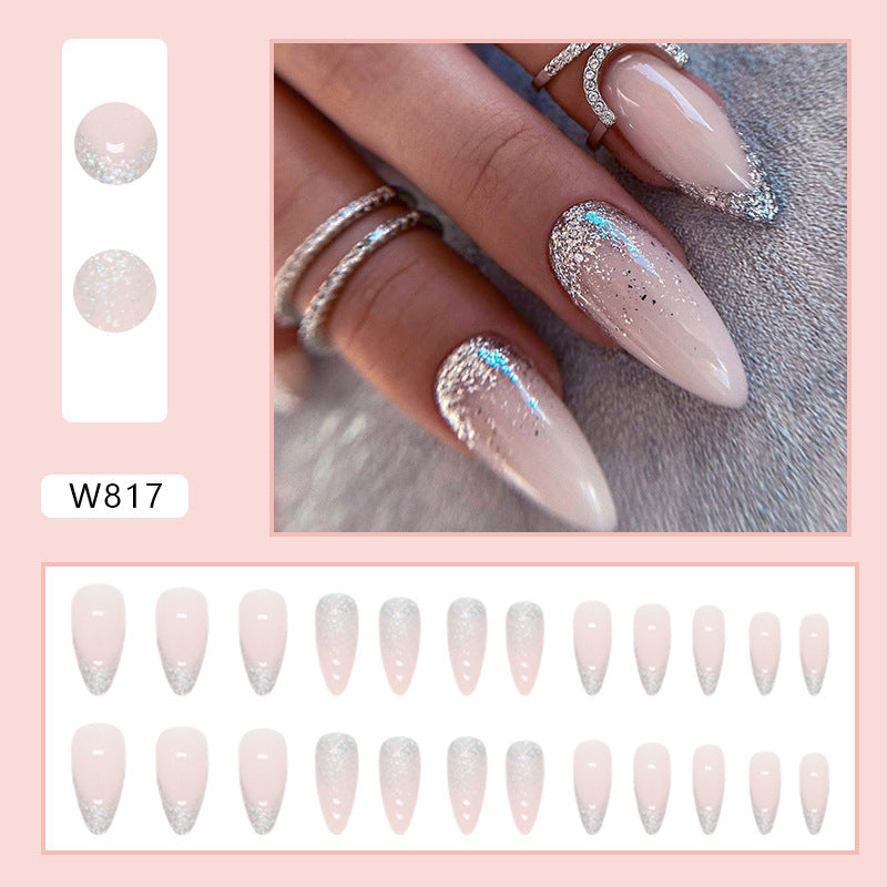 Shimmering Fairy French Almond Nail Stickers