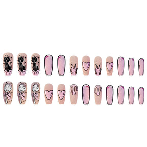 Removable Long Novelty Comic Style Nail Art Extensions (24 Pcs)