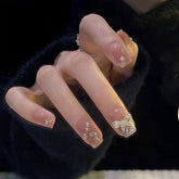 Shiny Butterfly Nail Tips for Cute and Chic Look