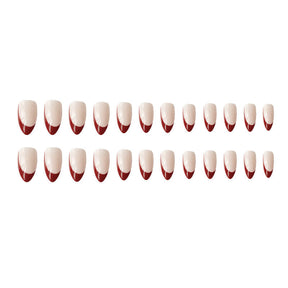 24-Piece French Drop Shape Fall Nails