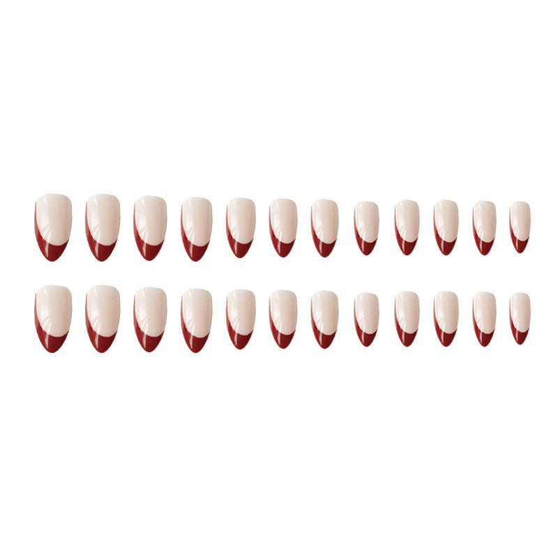 24-Piece French Drop Shape Fall Nails