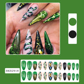 Shimmering Snake Print Mid-Length Nail Tips