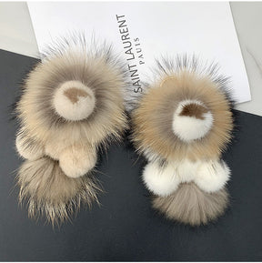 Cute Mink Fur Lion Keychain - Simba Car Charm