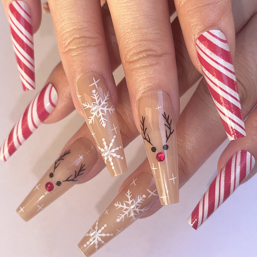 Christmas Best-Seller Medium Ballet Reindeer Plaid Snowflake Nail