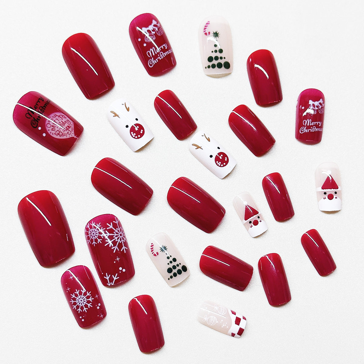 Christmas Red Snowflake Santa Reindeer Nail Sticker