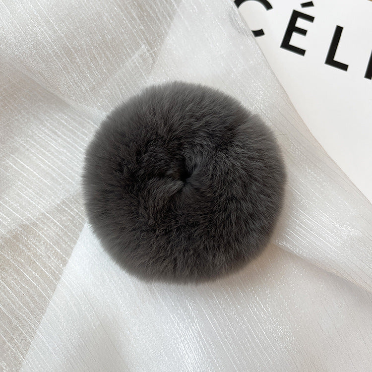 Real Rabbit Fur Hair Tie Winter Fashion Accessory