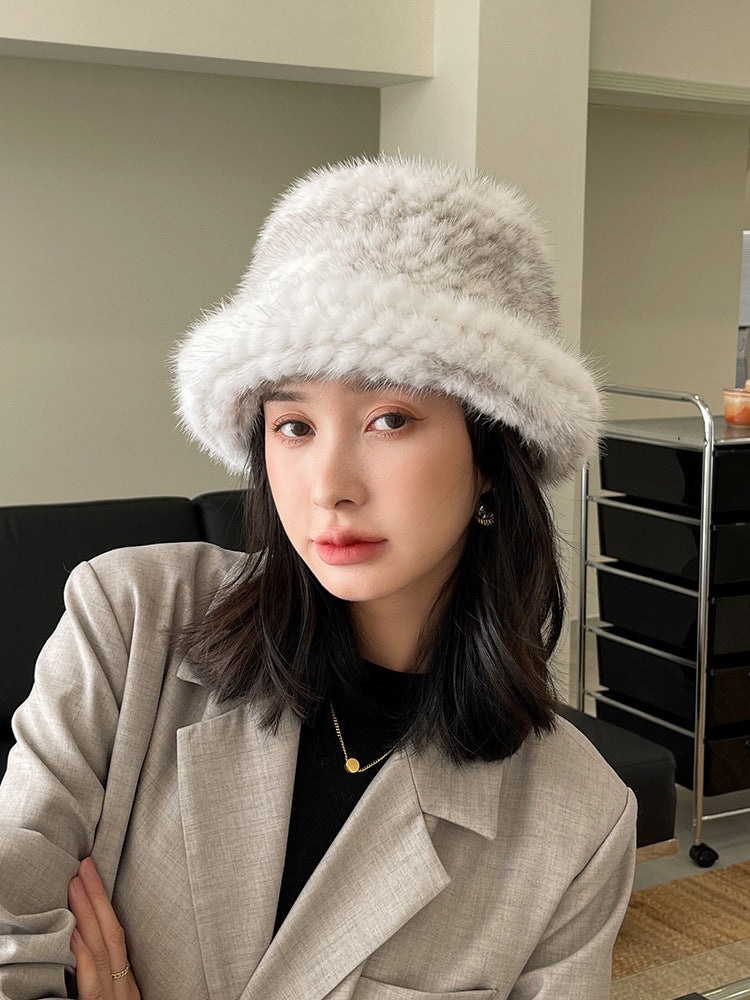 Elegant Mink Fur Beret - Winter Fashion Accessory