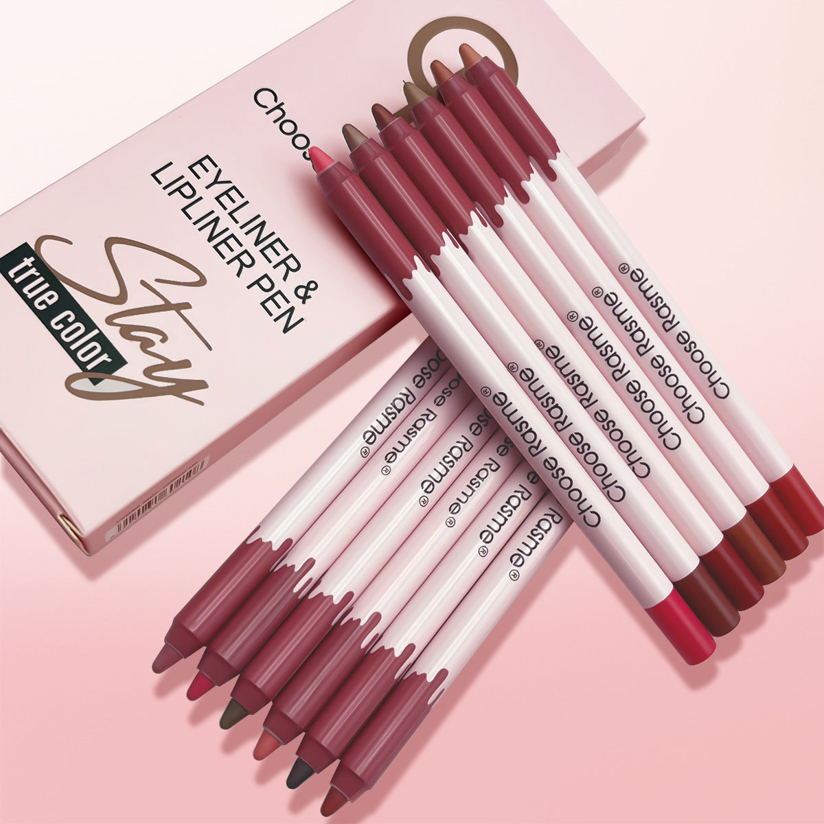 12-Color Matte Lip Liner Set - Waterproof