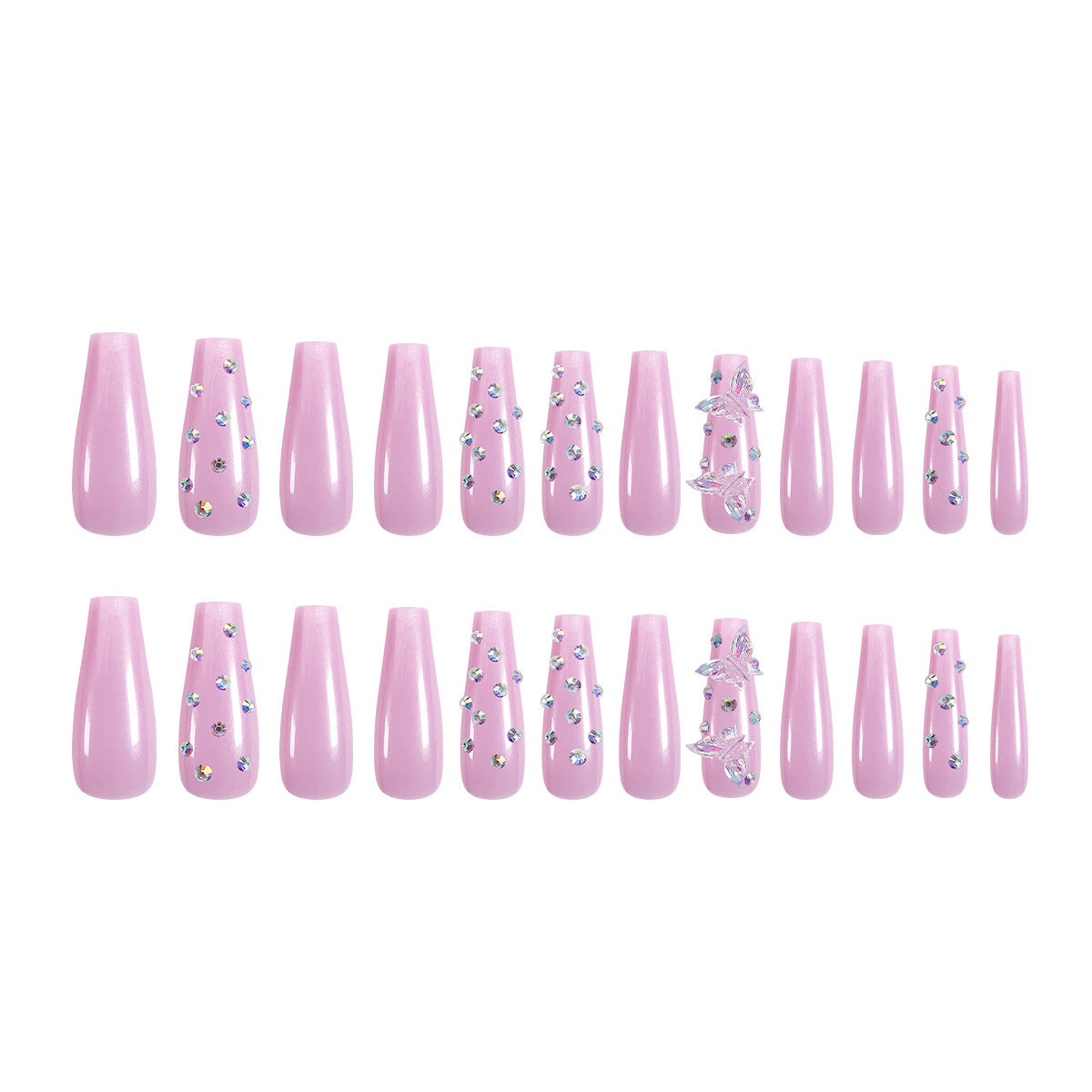 Butterfly Glitter Rhinestone French Nail Stickers