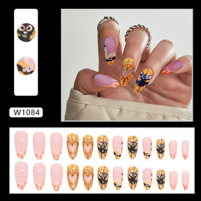 Almond Bat Spider Web Dark Halloween Nails Ins Style