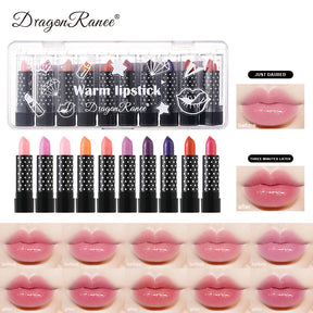 10-Color Mini Lipstick Set, Shimmer and Moisturizing