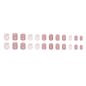 Simple Pink Ombre Shimmer Nail Stickers