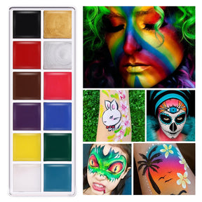 12-Color Halloween Face Paint Set