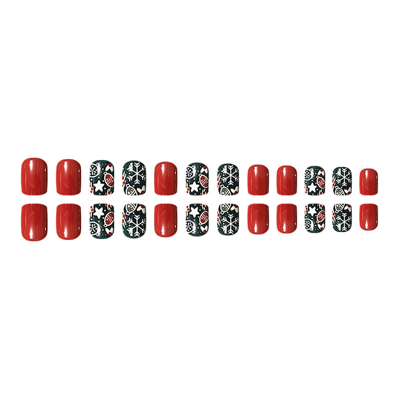 Removable Christmas Light Red Nail Tips