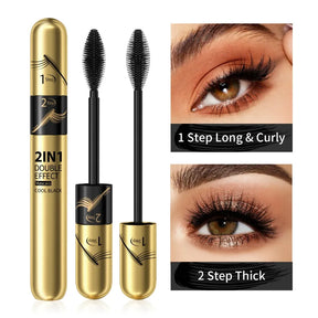 Makeup Silvery 2 In 1 Diamond Twinkle Glitter + Black Mascara Big Eyes Flash Shine Eyelash