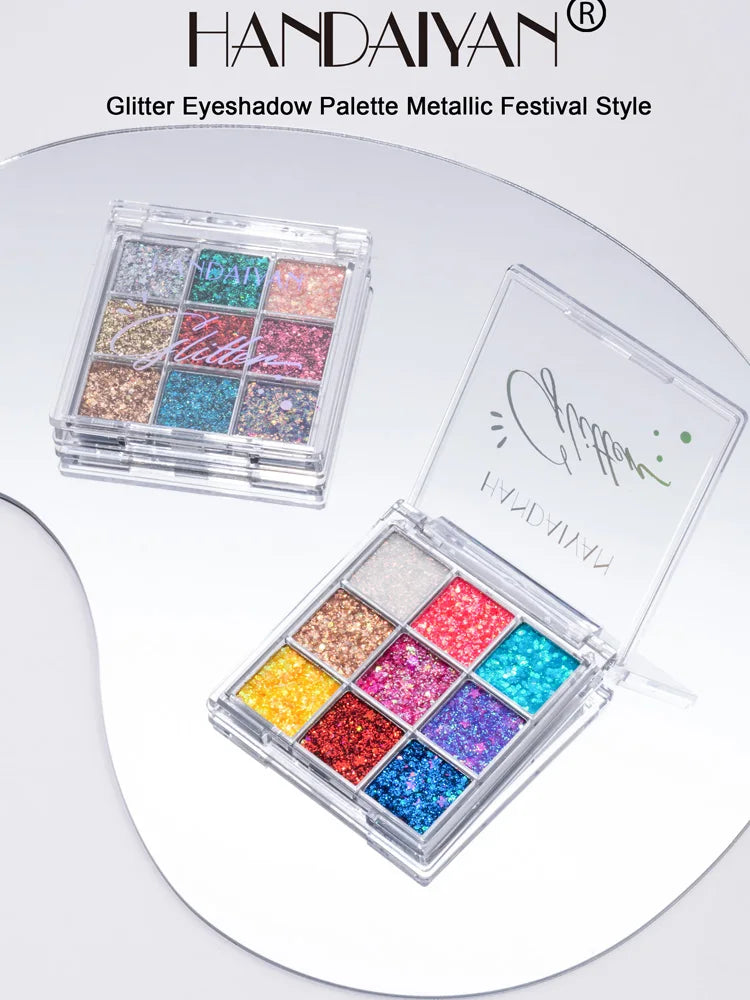 9 Color Glitter Eye Shadow Pallete Pigment Professional Eye Makeup Palette