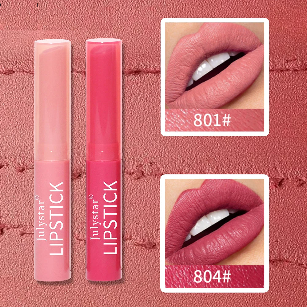 6 Colors Matte Lipstick Waterproof Velvet Nude Lip Stick Pencil Pen Sexy Red Brown Pigment