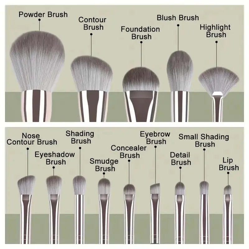 14Pcs Makeup Brushes Soft Fluffy Cosmetic Powder Eye Shadow Foundation Blush