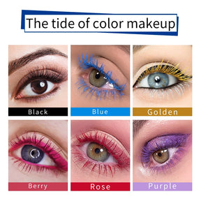 Colorful Eyelash Mascara Waterproof Eyelash Extension Curling Lengthen White Blue Lashes