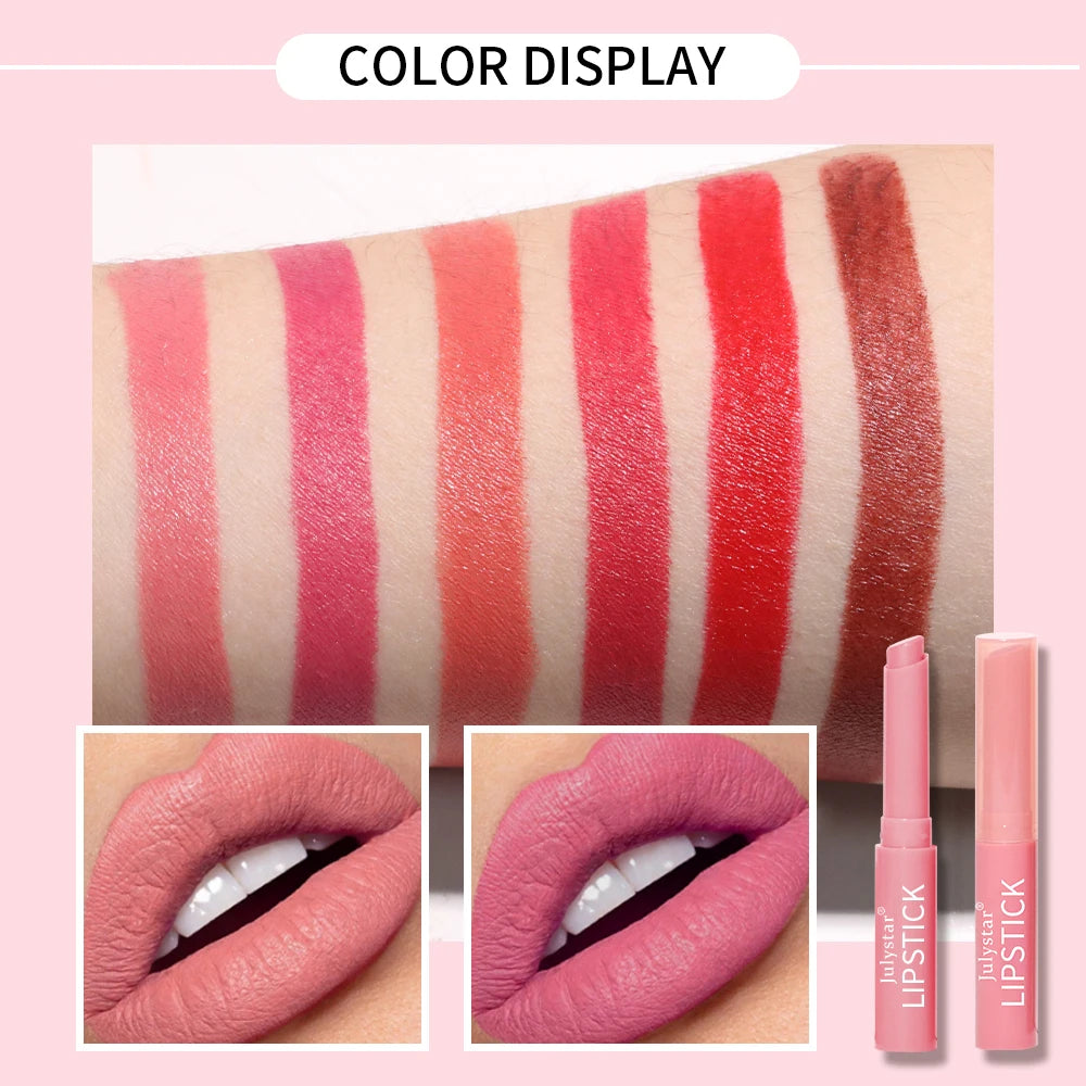 6 Colors Matte Lipstick Waterproof Velvet Nude Lip Stick Pencil Pen Sexy Red Brown Pigment