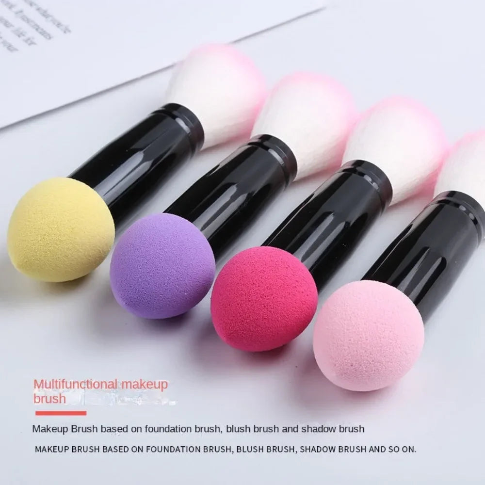 Professional Makeup Brushes with Soft Makeup Sponge Double-headed Fluffy Blusher Brush